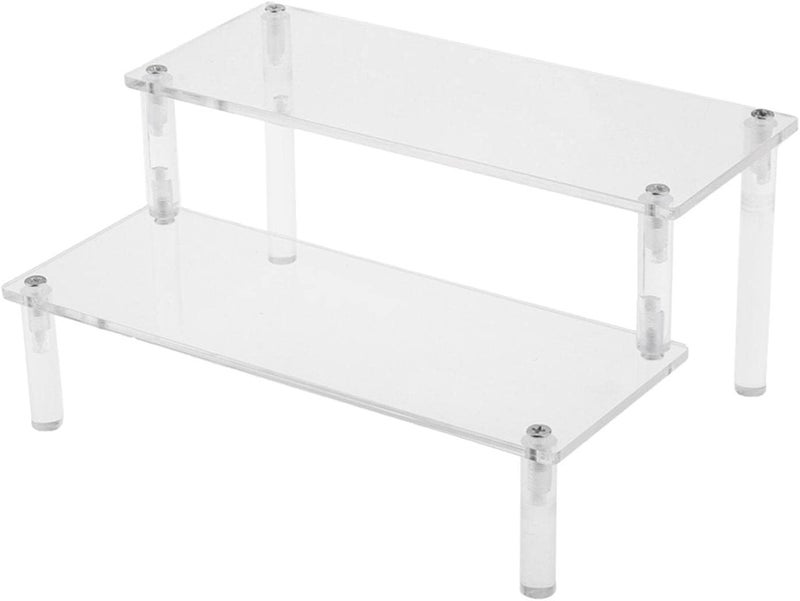 كلاراكو حامل عرض منظم من الأكريليك الشفاف لأكواب المشروبات الروحية، وحامل منظم للعطور والكولونيا، وزينة كريستالية قابلة للتحصيل، سلم مزدوج - Image 4