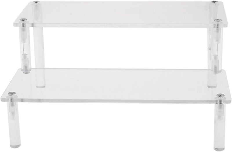 كلاراكو حامل عرض منظم من الأكريليك الشفاف لأكواب المشروبات الروحية، وحامل منظم للعطور والكولونيا، وزينة كريستالية قابلة للتحصيل، سلم مزدوج - Image 5