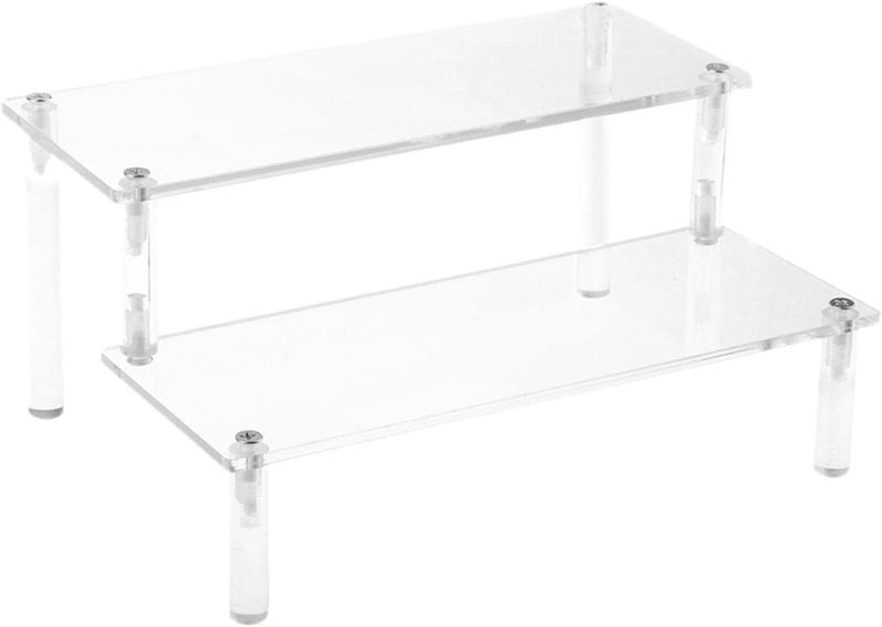 كلاراكو حامل عرض منظم من الأكريليك الشفاف لأكواب المشروبات الروحية، وحامل منظم للعطور والكولونيا، وزينة كريستالية قابلة للتحصيل، سلم مزدوج - Image 3