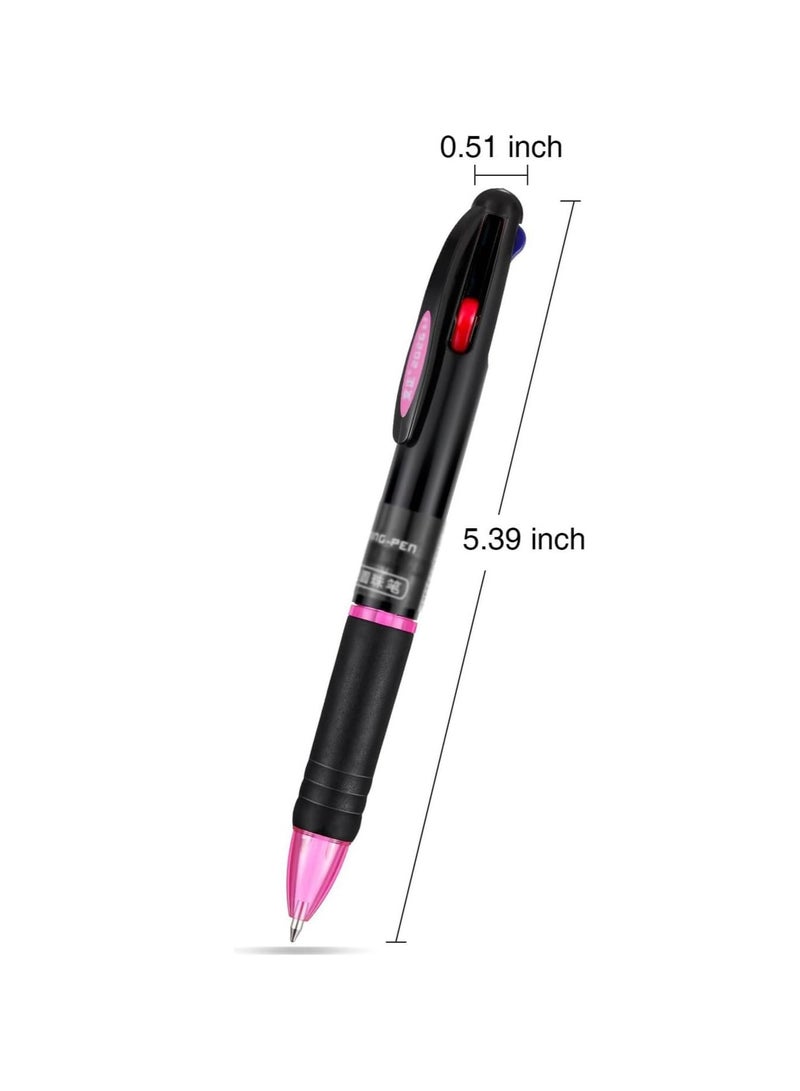 Multicolor Ballpoint Pens, 12 Pack 0.7mm Fine Tip Pens, 4 in 1 Retractable Color Ballpoint Pens, 4 Colors Gel Ink Ball Point Pen for Office, School Supplies, Planner Writing, Diary Gift - Image 2