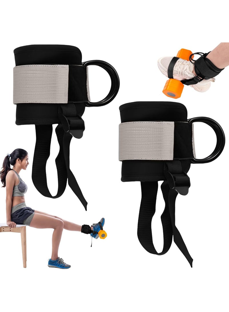 فلاي رود أحزمة الكاحل (عبوة من قطعتين) | أحزمة كاحل للساحبين، أحزمة كاحل مريحة قابلة للتعديل للصالة الرياضية للركلات الخلفية، تدريب عضلات الأرداف، تمديدات الساق، تجعيدات، تدريب اختطاف الورك، أحزمة كاحل للصالة الرياضية لملحقات الساحبين - Image 1