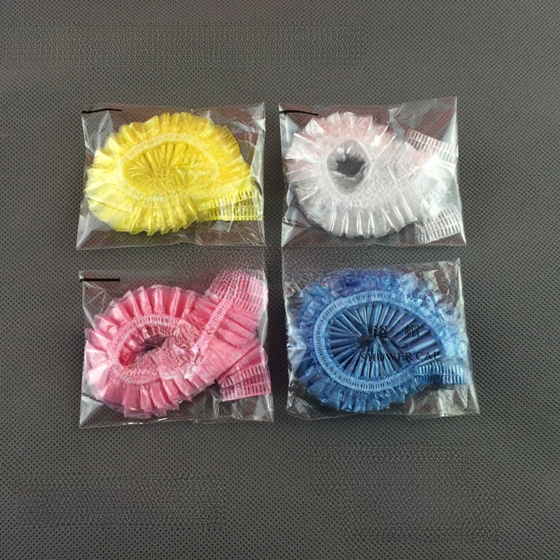 Separate packaging disposable shower cap hotel barber shop hair hair treatment hair mask thick waterproof factory wholesale White high pressure 1 wire