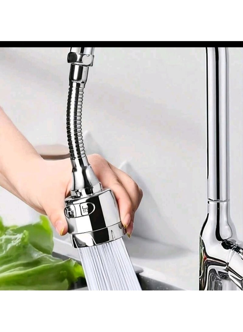360 Degree Adjustable Flexible Metal Nozzle Spout Water Saving Filter Diffuser Bathroom Sink Tap Faucet Extension with Splash Proof Function  - Image 1