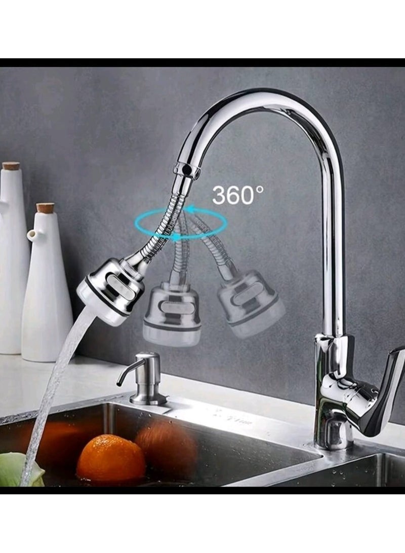 360 Degree Adjustable Flexible Metal Nozzle Spout Water Saving Filter Diffuser Bathroom Sink Tap Faucet Extension with Splash Proof Function  - Image 2