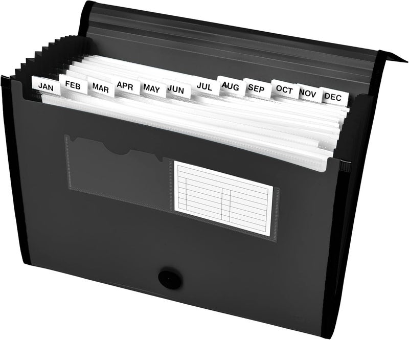 AVERY Expanding File Folder Organizer, 13-Pocket Accordion File Organizer, Black, Holds 425 Letter/A4-Size Sheets (73553) - Image 2
