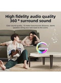 Generic Multifunction G Shape USB Rechargeable Wireless Fast Charger for Mobile Phone, BlueTooth Speaker With LED RGB Smart Lamp  - Image 3