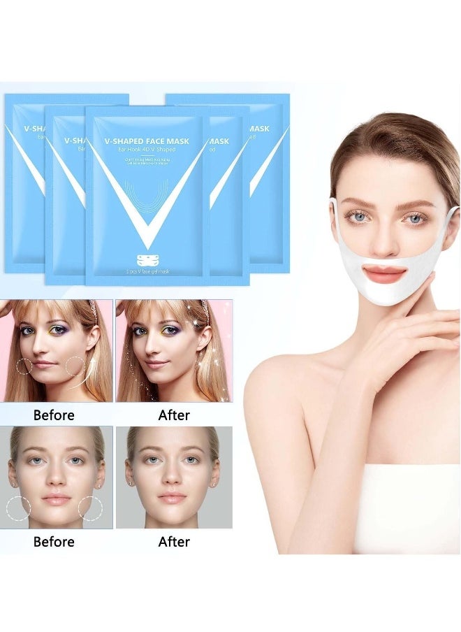 Generic - Double Chin Mask Reusable, 5Pcs Lifting Face Mask,Double Chin Mask, V Line Lifting Mask for All Skin Types,V Shape Face Lift Mask for Lifting and Firming the Face - Image 1