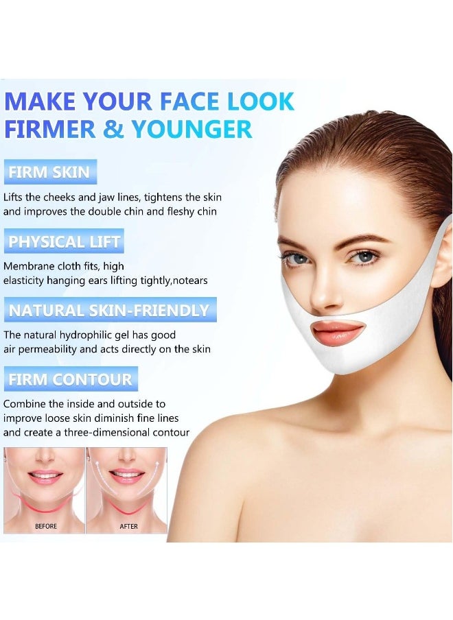 Generic - Double Chin Mask Reusable, 5Pcs Lifting Face Mask,Double Chin Mask, V Line Lifting Mask for All Skin Types,V Shape Face Lift Mask for Lifting and Firming the Face - Image 1