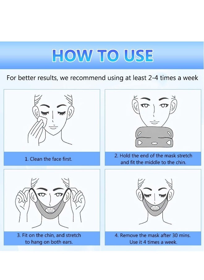 Generic - Double Chin Mask Reusable, 5Pcs Lifting Face Mask,Double Chin Mask, V Line Lifting Mask for All Skin Types,V Shape Face Lift Mask for Lifting and Firming the Face - Image 1