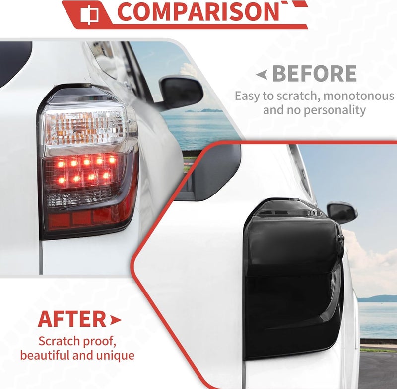 amayum Smoked Black Tail Light Lamp Cover for Toyota 4Runner 2014-2023 - Image 2