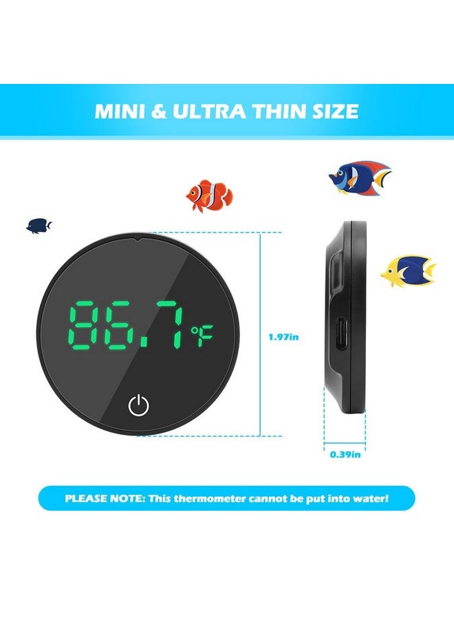 DATOO - Aquarium Thermometer Rechargeable Digital Led Display Fish Tank Thermometer Hd Measurement Accurate Aquarium Temperature ±0.9°F Suitable For Fresh Water And Sea Water Tanks - Image 1