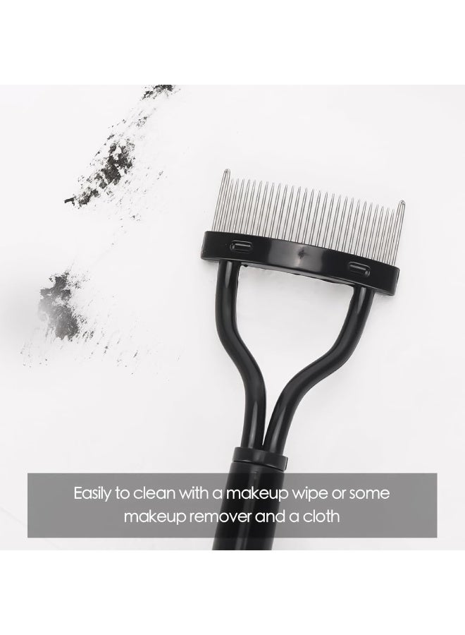 - Eyelash Curler, Eyelash Separator Comb, Mascara Declumper Eye Tool With Cover (Black) - Image 5