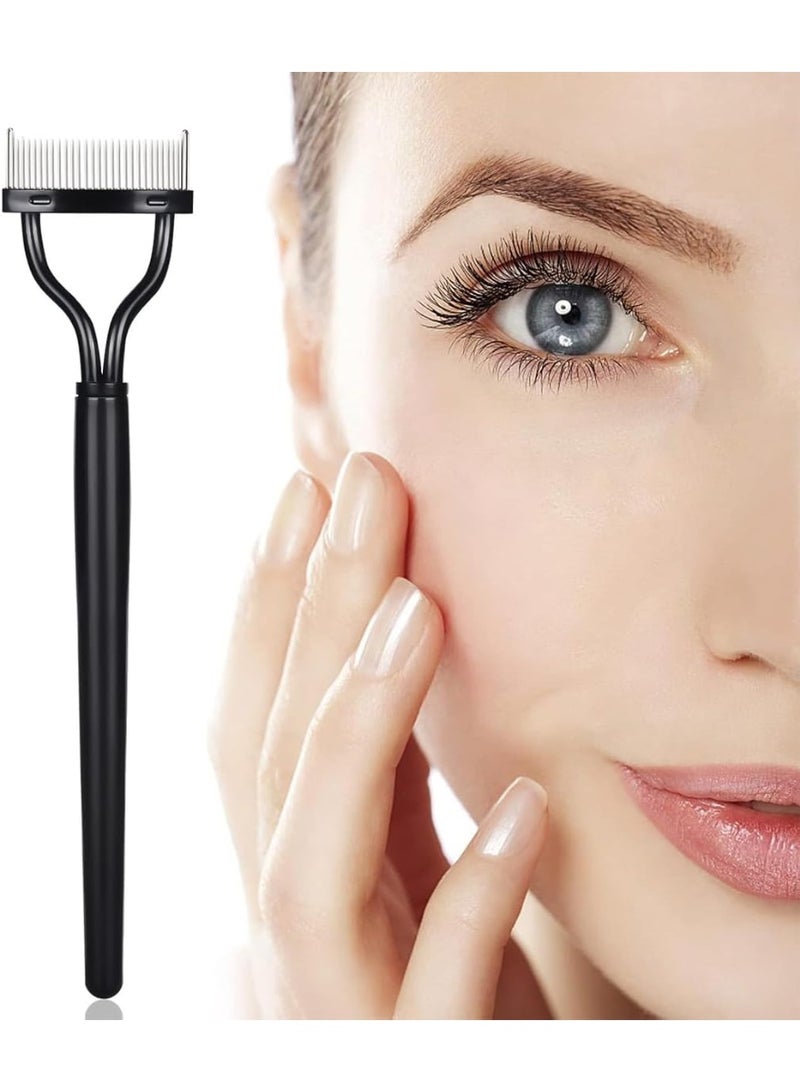 - Eyelash Curler, Eyelash Separator Comb, Mascara Declumper Eye Tool With Cover (Black) - Image 2