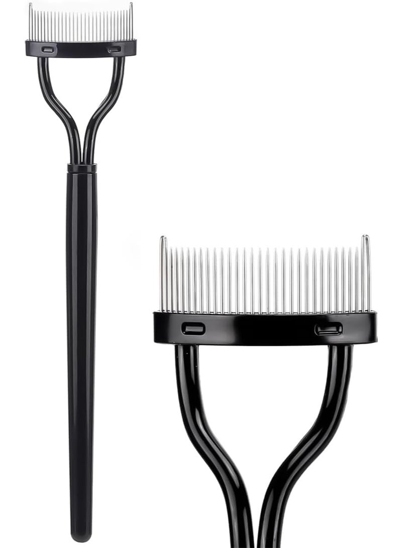 - Eyelash Curler, Eyelash Separator Comb, Mascara Declumper Eye Tool With Cover (Black) - Image 1