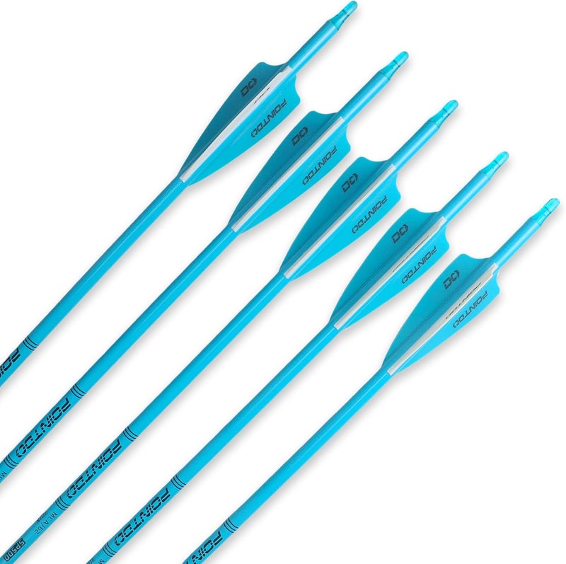 Pointdo 30inch Carbon Arrow Fluorescence Color Targeting and Practice and Hunting Arrows for Compound Bow and Recurve Bow with Removable Tips(Pack of 12) - Image 3