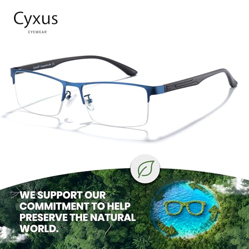 Cyxus Blue Light Glasses Men Women Computer Semi Rim Metal Frame for Gaming UV Blocking Relieve Eye Strain 8001 - Image 5