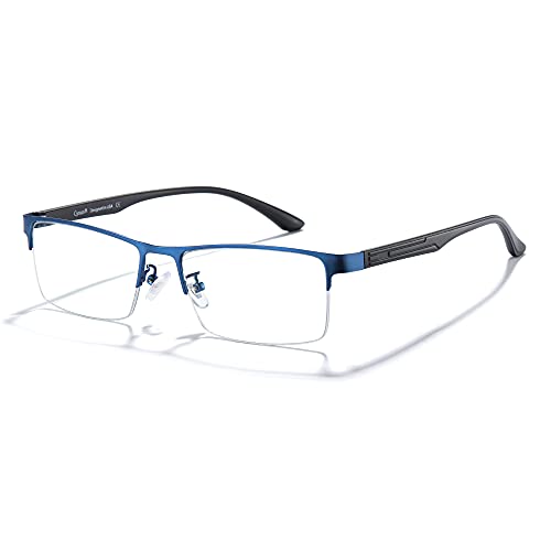 Cyxus Blue Light Glasses Men Women Computer Semi Rim Metal Frame for Gaming UV Blocking Relieve Eye Strain 8001 - Image 1