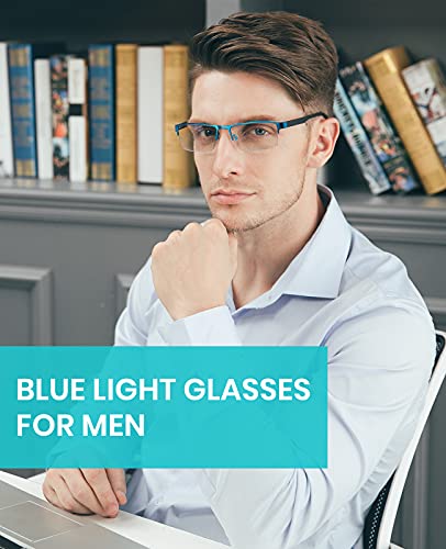 Cyxus Blue Light Glasses Men Women Computer Semi Rim Metal Frame for Gaming UV Blocking Relieve Eye Strain 8001 - Image 2