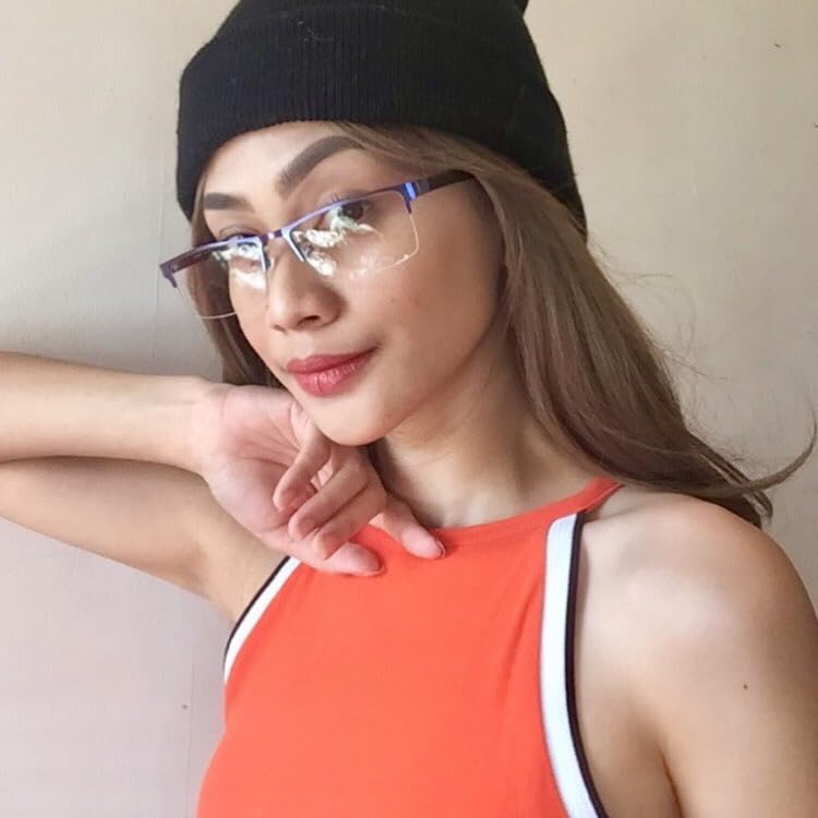 Cyxus Blue Light Glasses Men Women Computer Semi Rim Metal Frame for Gaming UV Blocking Relieve Eye Strain 8001 - Image 3