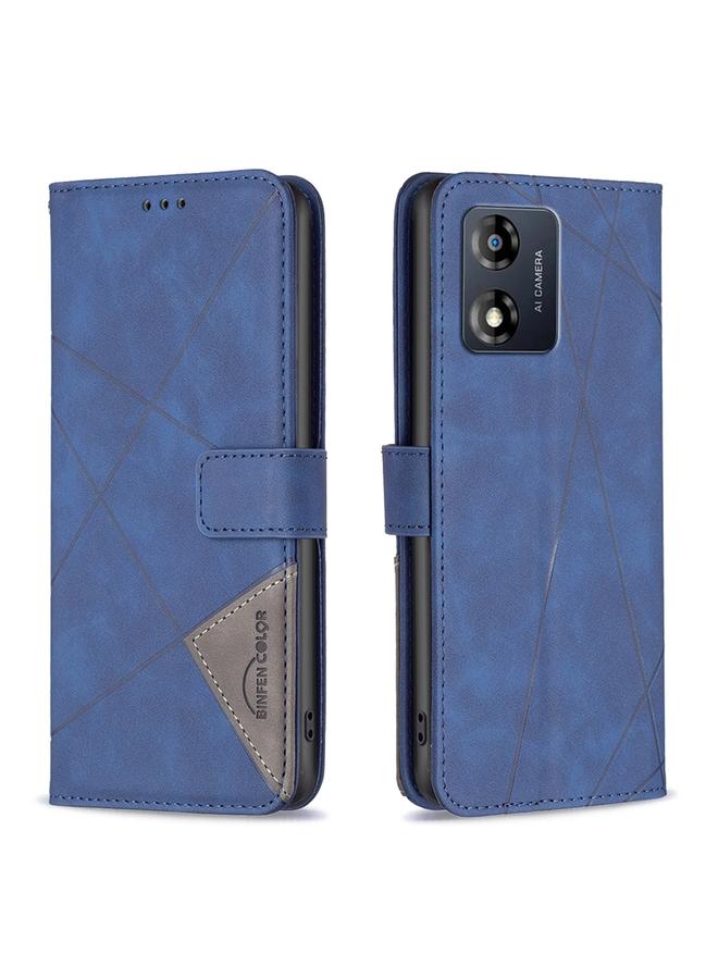 S-TOP Case For Motorola Moto E13 4G Magnetic Buckle Rhombus Texture Leather Phone Case - Image 1