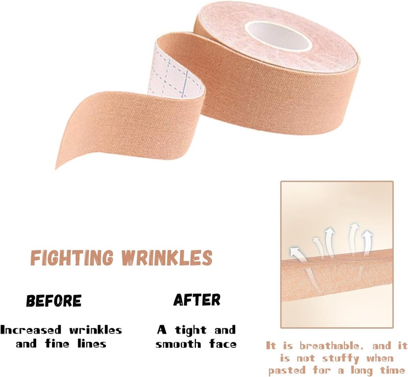 Snmzlc 2 Rolls Facial Myofascial Lift Tape Anti-Wrinkle Tape Patches Anti-Freeze Stickers for Firming And Tightening Skin Suits for All Parts of The Face and Neck 2.5cmx5m - Image 4