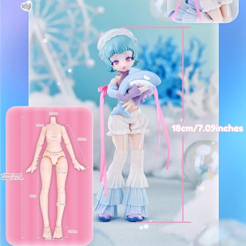 CALEMBOU BJD Blind Box, Eve Lynna Series 18cm Ball Jointed Doll, Cute Dress Up Doll with Joints, Collection Action Figure Toys, Gift for Girls Boys (Eve Lynna-1box) - Image 4