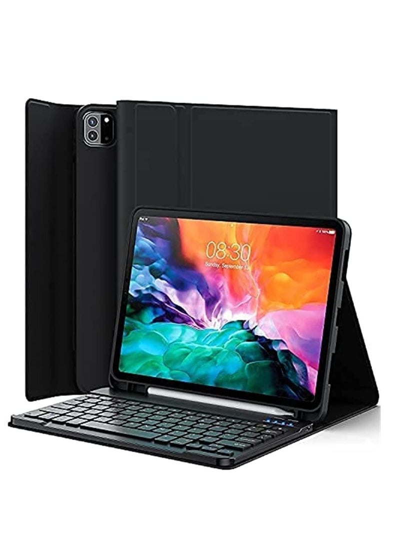 ELTRAZONE Arabic and English Keyboard Case for iPad Pro 11 inch 3rd Generation 2021 / iPad Pro 11-inch 2020 &2018, iPad Air 4th Gen, Lightweight Cover with Detachable Keyboard& Pencil Holder(iPad Pro 11, Black) - Image 1