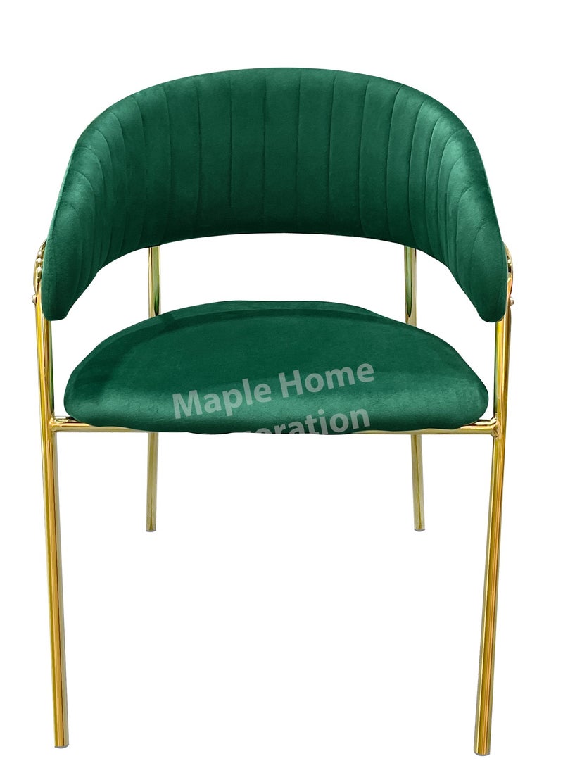 MAPLE HOME DECORATION Maple Home Dining Chairs Velvet Cushion Seat, Stainless Steel Golden Legs Dining Room Chair  - Image 2