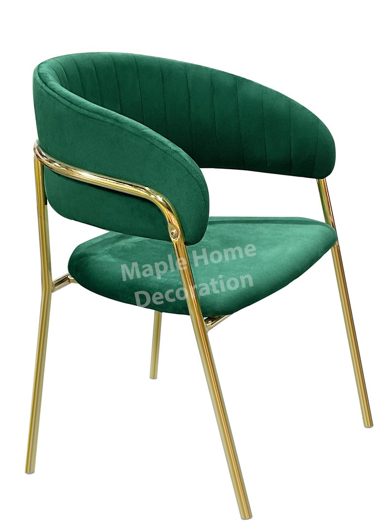 MAPLE HOME DECORATION Maple Home Dining Chairs Velvet Cushion Seat, Stainless Steel Golden Legs Dining Room Chair  - Image 1