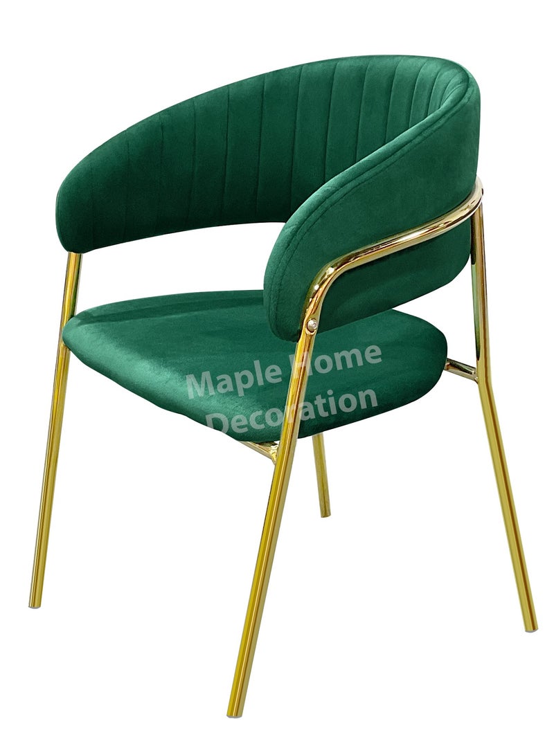 MAPLE HOME DECORATION Maple Home Dining Chairs Velvet Cushion Seat, Stainless Steel Golden Legs Dining Room Chair  - Image 3