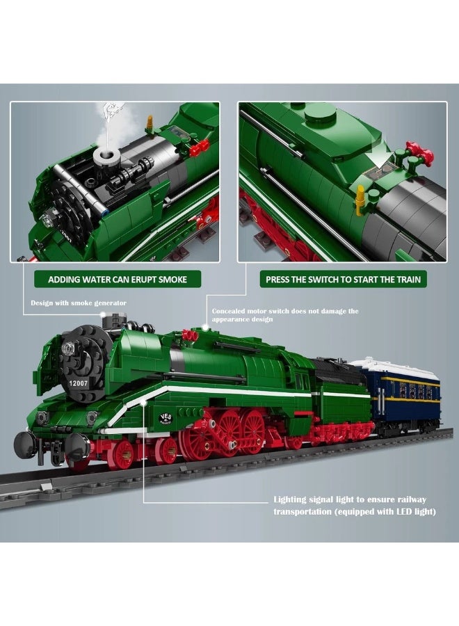 Mould King 12007 German Express BR18 201 Steam Locomotive Building Set - 2348 Pcs Remote Control City Train Model with App Control, Motor & Steam Effects - Image 2