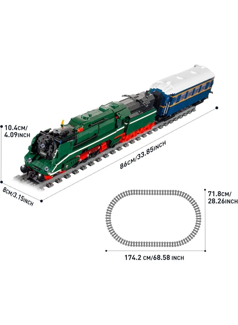 Mould King 12007 German Express BR18 201 Steam Locomotive Building Set - 2348 Pcs Remote Control City Train Model with App Control, Motor & Steam Effects - Image 3