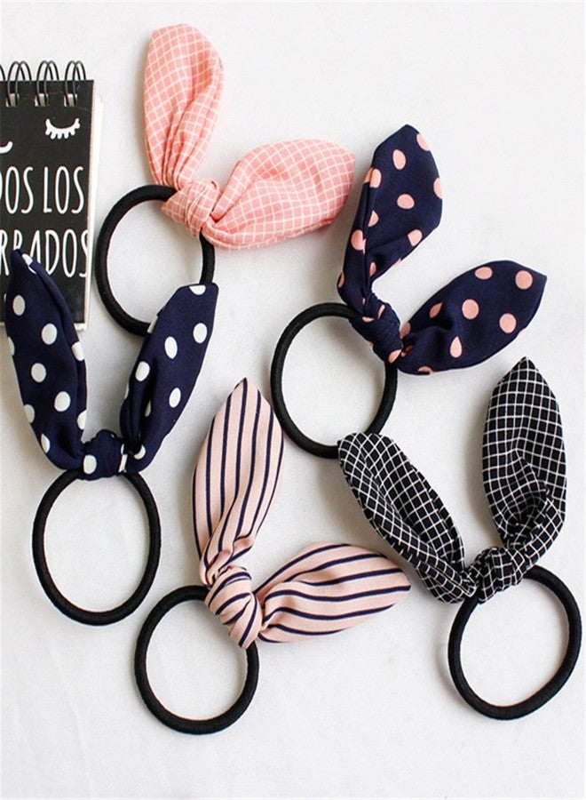 Ruihfas 12Pcs Lovely Rabbit Ear Bow Hair Bands Scrunchies Elastic Bow Hair Ties Ropes Hairband Headband Ponytail Holders - Image 3