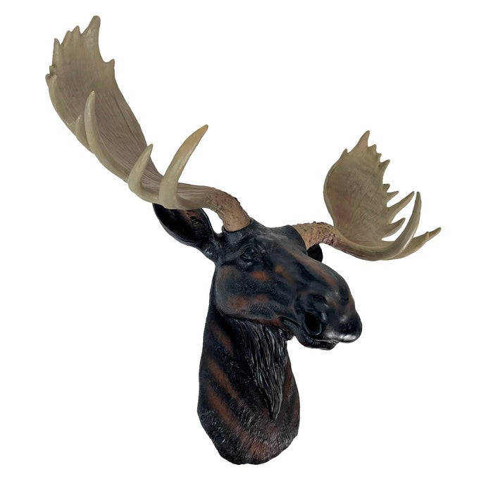 NORTH AMERICAN MOOSE HEAD BUST RESIN WALL HANGING 23 INCHES LONG