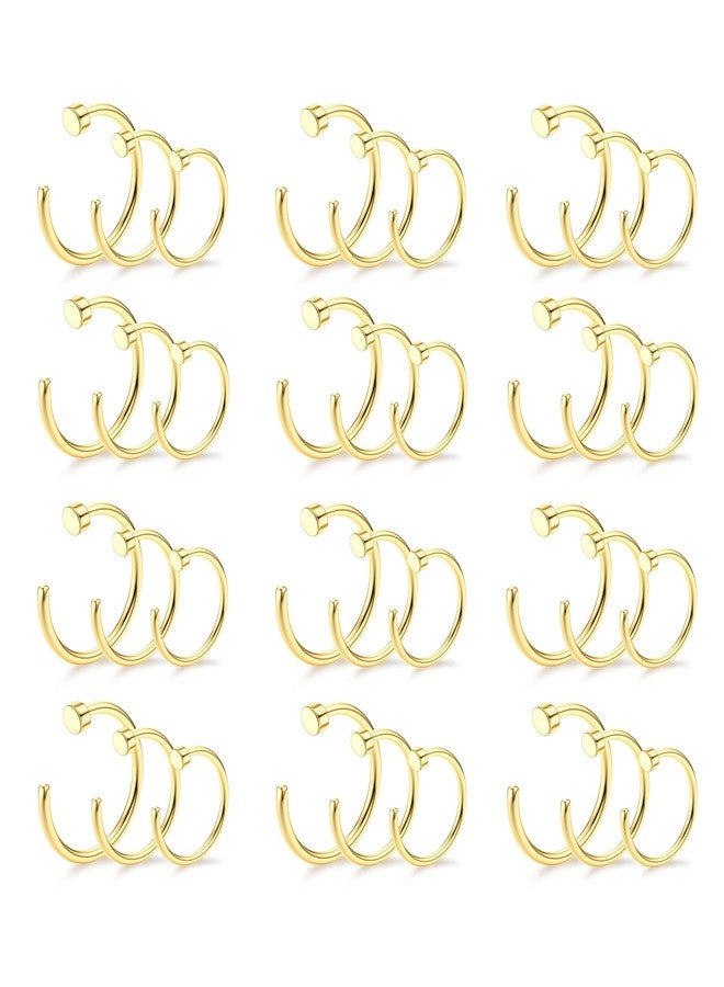Drperfect 20G 36PCS 316L Stainless Steel Nose Ring Hoop Nose Piercing Jewelry for Women and Men - Image 1