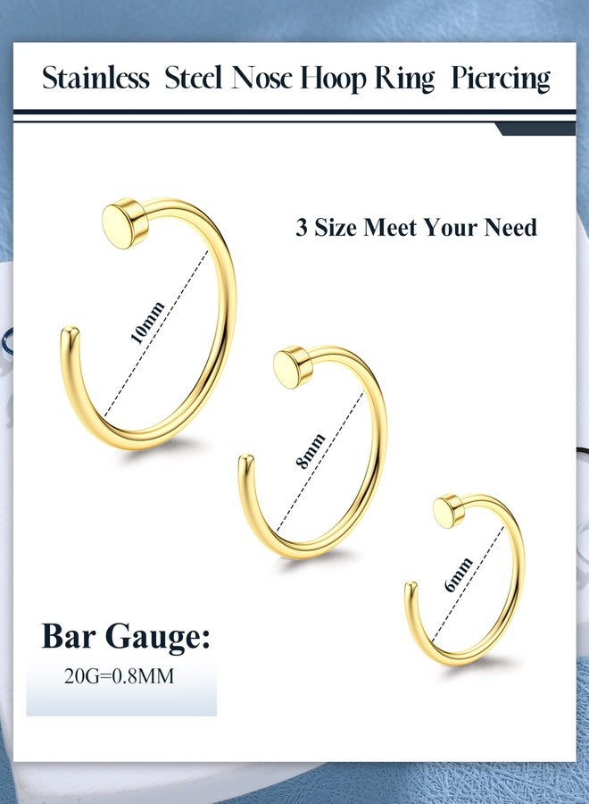 Drperfect 20G 36PCS 316L Stainless Steel Nose Ring Hoop Nose Piercing Jewelry for Women and Men - Image 2