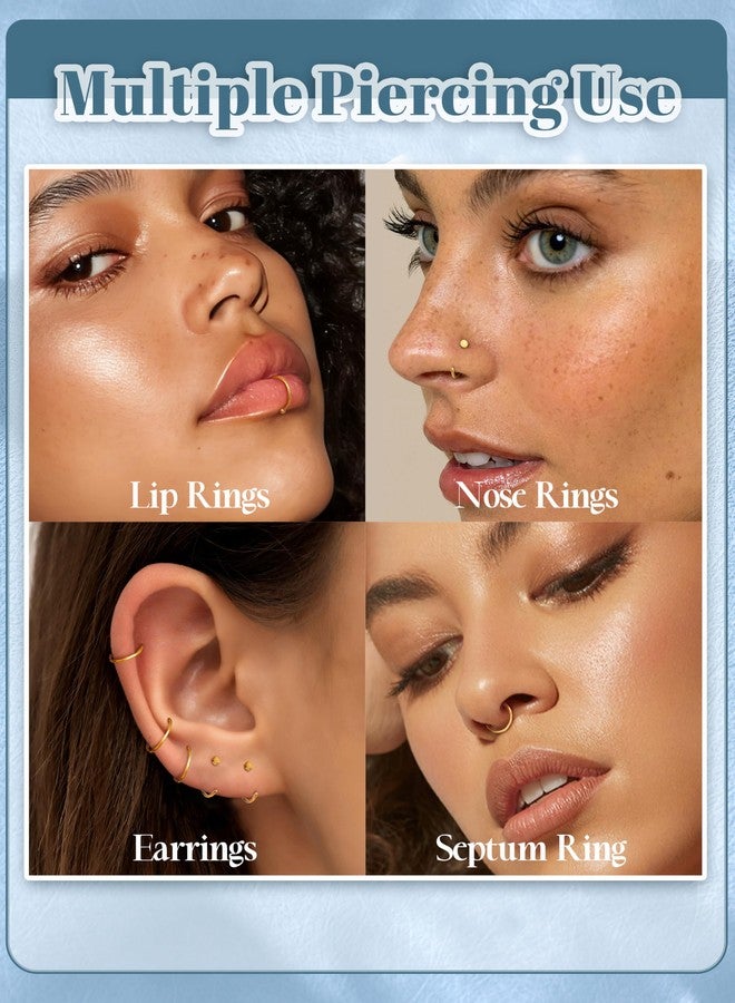 Drperfect 20G 36PCS 316L Stainless Steel Nose Ring Hoop Nose Piercing Jewelry for Women and Men - Image 4