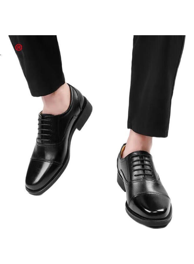 Strongman Business Formal Shoes Men'S Fashion 3515 High Quality Top Layer Cowhide Single Shoes 15 Three-Joint Leather Shoes Black Size 44 - Image 1