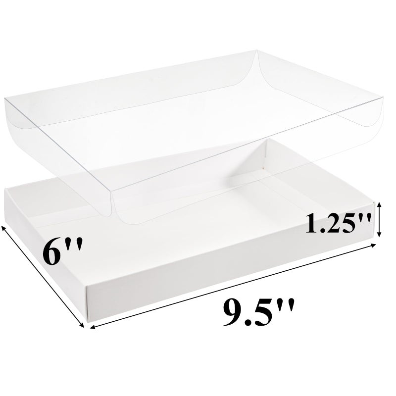 Tebery 50 Pack Cookies Boxes with Full Clear Window, 9.5 x 6 x 1.25 Inch Pastry Bakery Box, Macaron Treat Packaging Boxes for Wedding, Party, Take Out Container for Chocolate, Donuts, Muffin, Dessert - Image 2