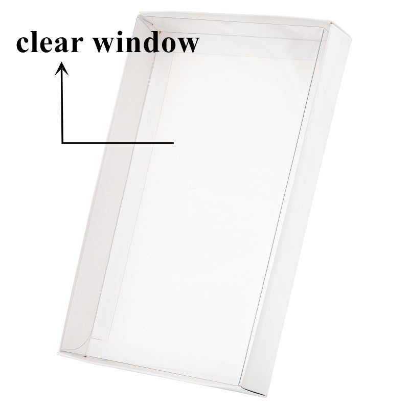 Tebery 50 Pack Cookies Boxes with Full Clear Window, 9.5 x 6 x 1.25 Inch Pastry Bakery Box, Macaron Treat Packaging Boxes for Wedding, Party, Take Out Container for Chocolate, Donuts, Muffin, Dessert - Image 4