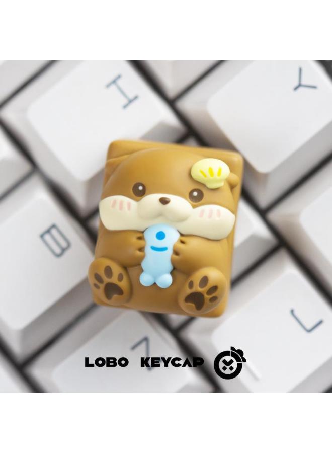 [lobo Original] 1.25u Keycap Otter Cartoon Cute Stylish Design Resin Art Keycap