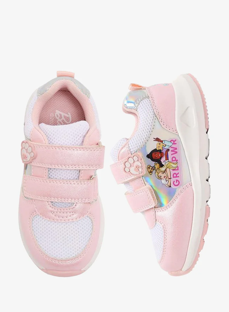باربي Girls Hook & Loop Ankle School Sneakers