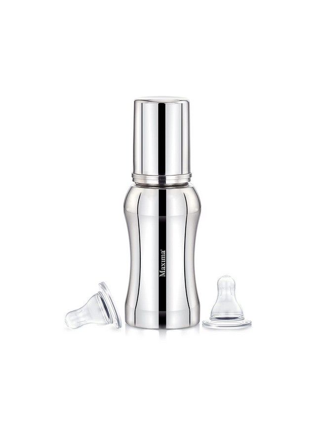 Maxima Amulya Stainless Steel Baby Feeding Bottle Steel Milk Feeding Bottle Water Feeding Nipple Bottle ; Steel Milk Feeding Bottle ; Water & Juice Feeding Nipple Bottle (300 Ml) - Image 1