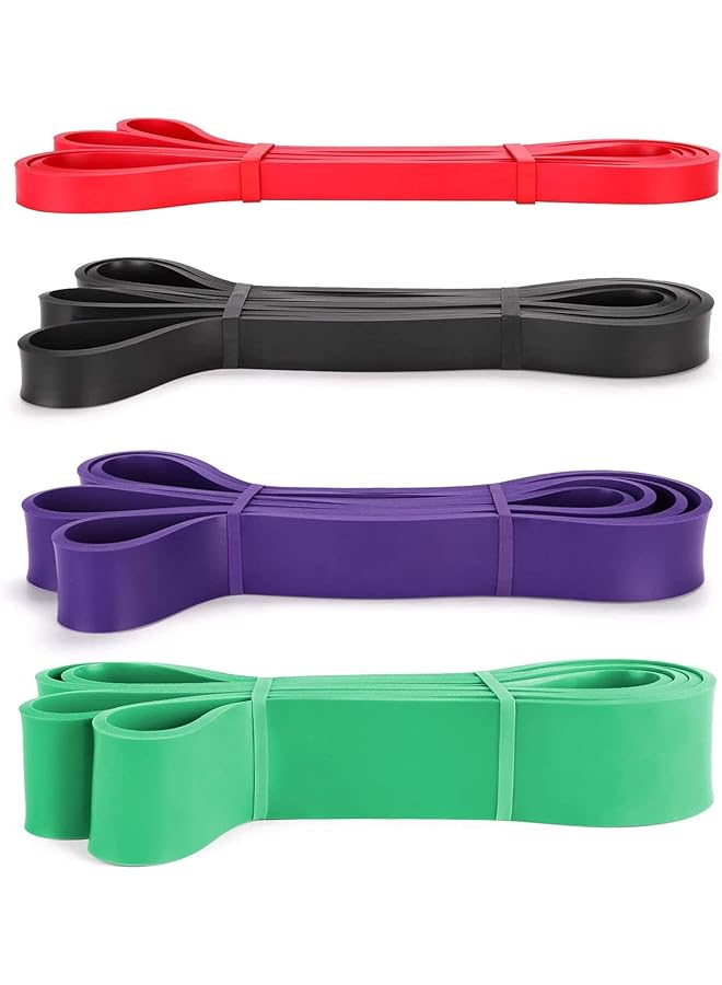 PullUp Assist Bands Set - Set of 4 Exercise Resistance Bands - Stretch Bands, Mobility Bands, Powerlifting Bands for Resistance Training, Physical Therapy and Home Workout