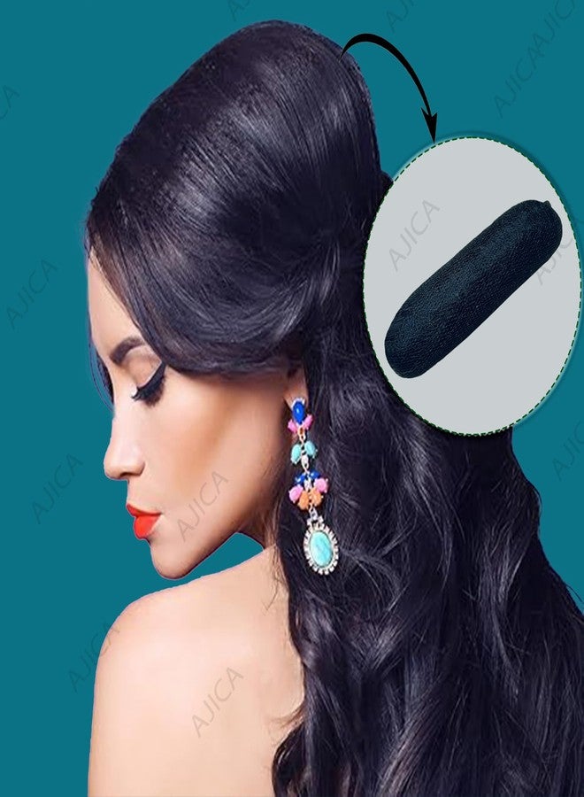 AJICA Charming Bump It Up Volumizer Hair Base Perfect Black Hair Puff Volume Pad for Women Head Cushion with Fluffy Hair Puff, Bun Bump, Princess Styling Hair Bun and Crown Shapers for Women and Girls Accessories (pack of 1) - Image 3