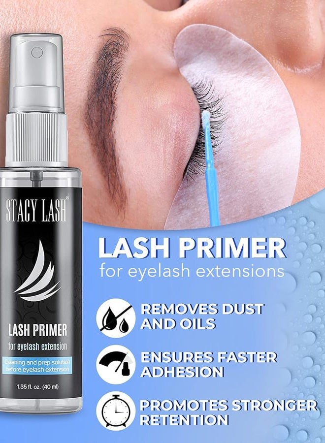 Stacy Lash Eyelash Extension Primer/Cleanser (1.35fl.oz/40ml) Stacy Lash/Protein Oil Remover/Increase Adhesive Bonding Power Retention/Pretreatment for Individual Semi Permanent Extensions Glue Supplies  - Image 2