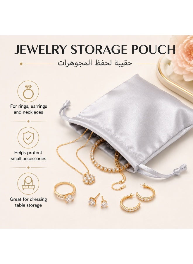 Soft Silk Drawstring Pouch Bag for Jewelry, Makeup & Accessories, Travel Dustproof Small Storage Organizer, Multi-Color Gift Bag - Image 4