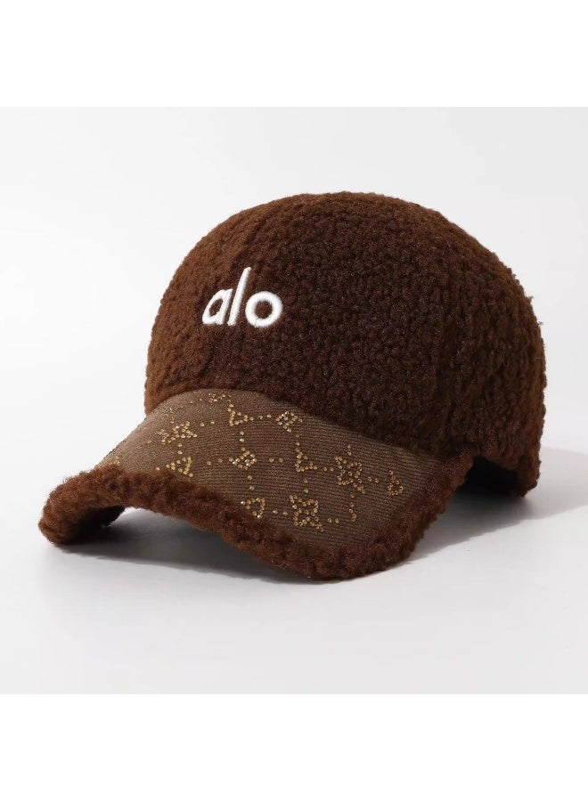 alo Women's soft fur winter cap with a trendy ALO design – stylish brown color with distinctive embroidery – a warm and comfortable hat for everyday use and winter outings - Image 5