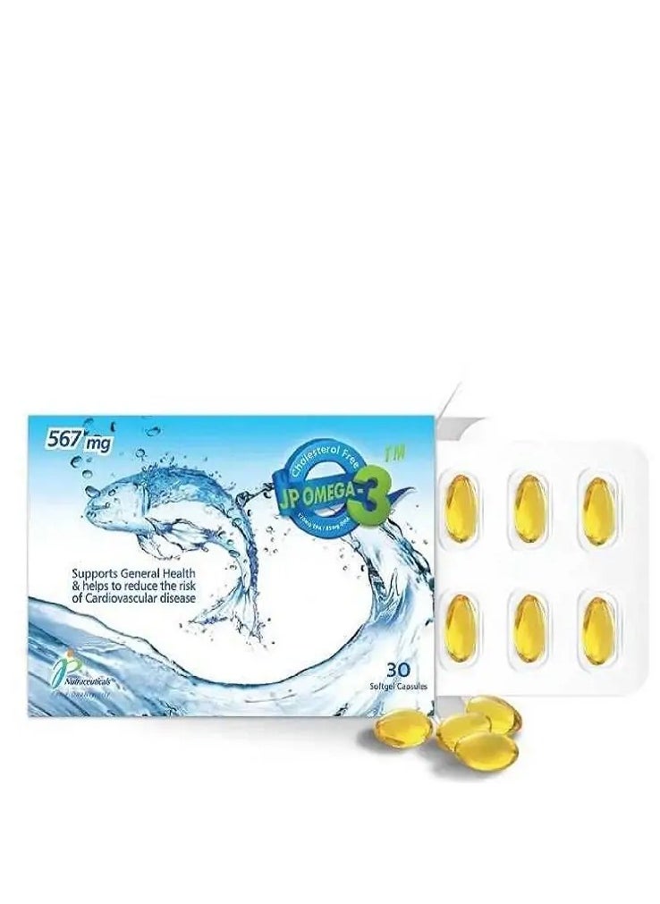 JP Neutraceuticals JP Omega 3 Fish Oil 567 mg 30 Capsules  - Image 3