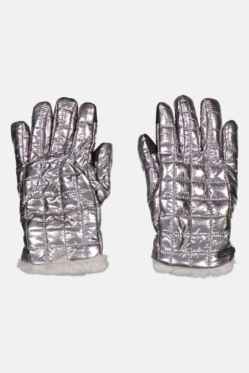 Body Glove Women 1 Pair Brand Logo Gloves, Silver - Image 1